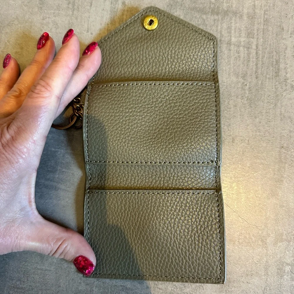 Steve Madden Soft Sage Pebbled Faux Leather Keychain Wallet